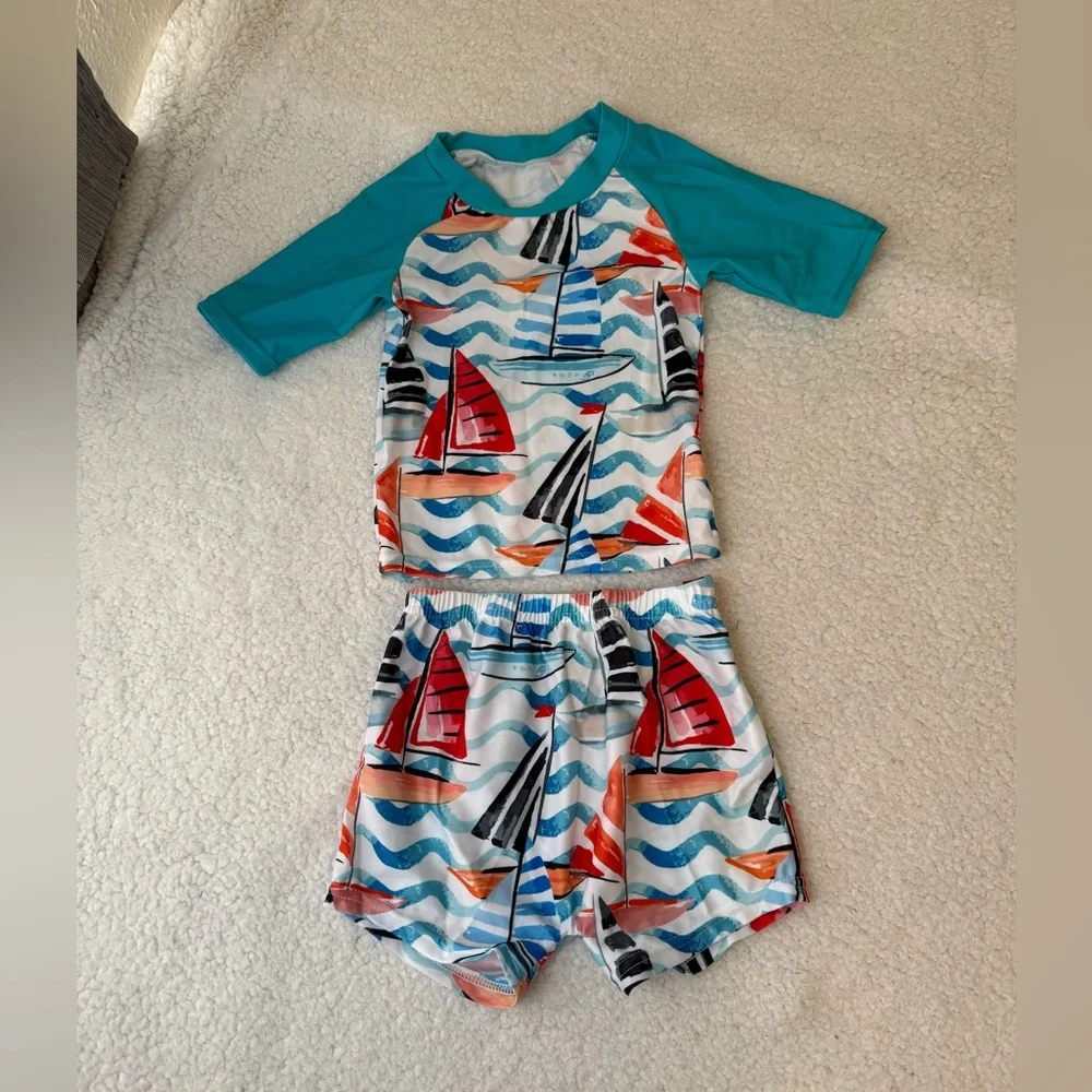 Boys sailboat swim outfit